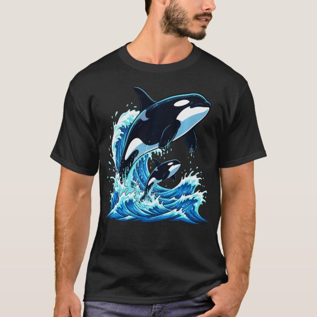 Orca-Wal-Ozean T-Shirt (Vorderseite)