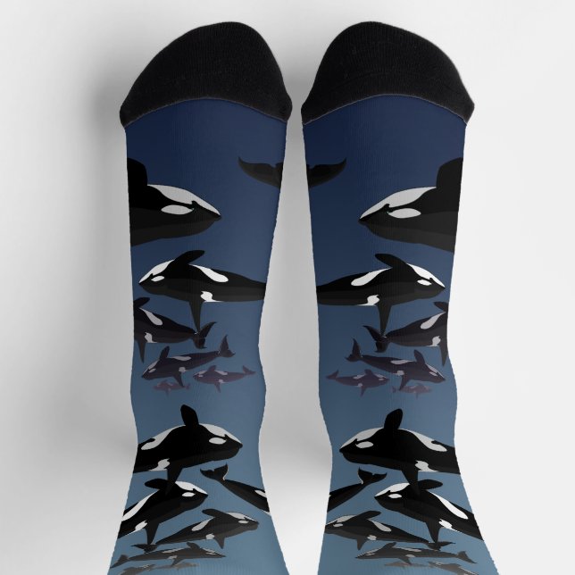 Orca-Wal-Socken Wal-Kunst-Socken - Anpassen Socken (Oben)