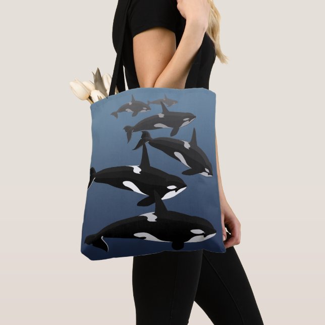 Orca-Wal-Tragetaschen-Mörder-Wal-Kunst-Taschen (Von Nahem)
