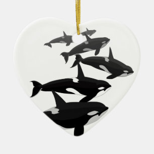 Orca-Wal-Verzierungs-personalisierte Keramik Ornament