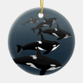 Orca-Wal-Verzierungs-personalisierte Keramik Ornament