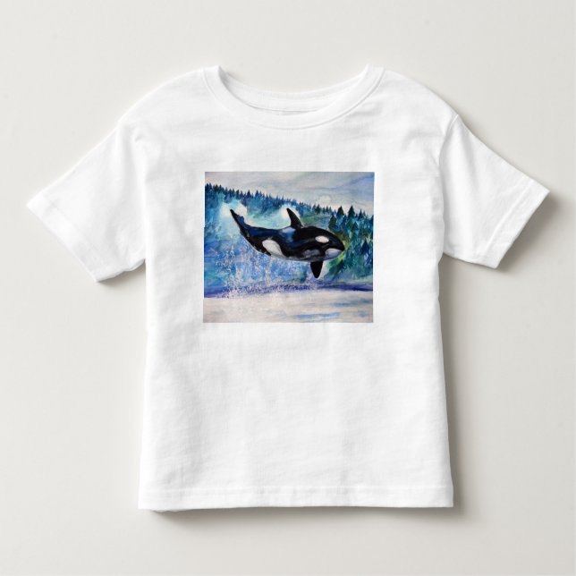 Orca-Wal Watercolor T - Shirt (Vorderseite)
