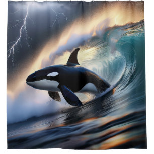 Orca Wave Duschvorhang