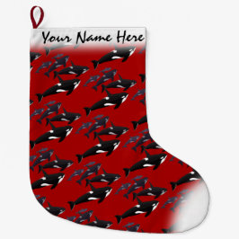 Orca-WeihnachtsStrumpf-personalisierter Mörder-Wal Großer Weihnachtsstrumpf