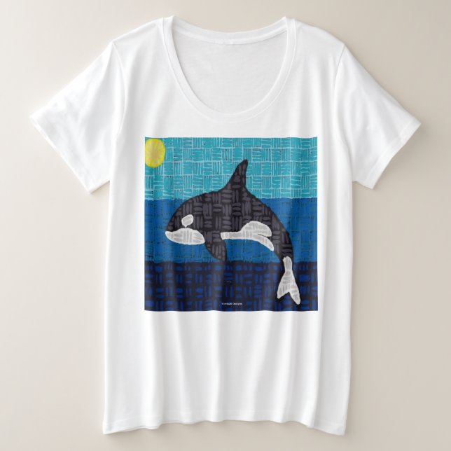 Orca (weiß) - Damen T-Shirt Plus Größe (Design vorne)
