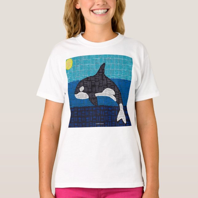 Orca (weiß) - Mädchen Basic T-Shirt (Vorderseite)
