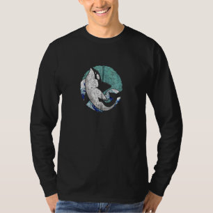 Orca Wellen Ozean Tier Schwertwal Reißverschluss K T-Shirt
