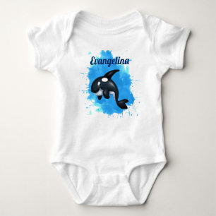 Orca Whale Baby Bodysuit Baby Strampler