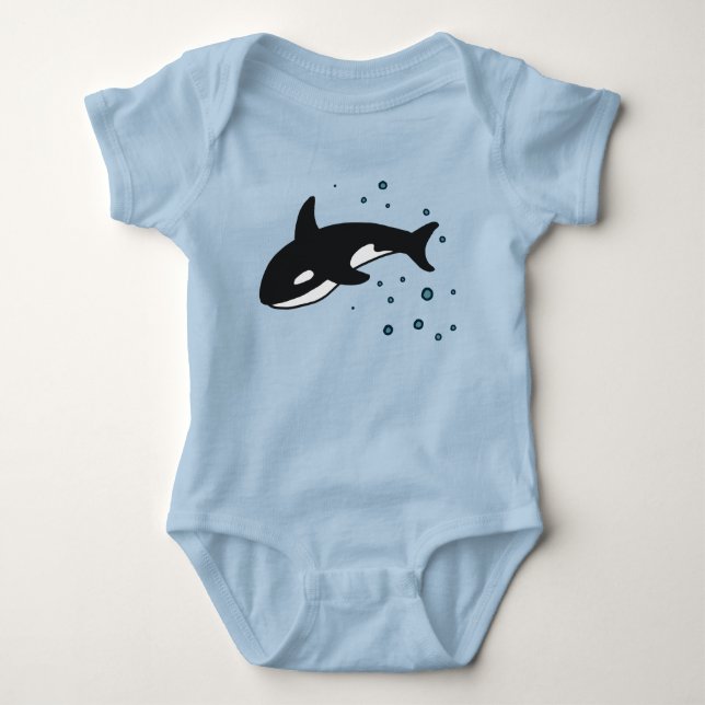 Orca Whale Baby Bodysuit Strampler (Vorderseite)