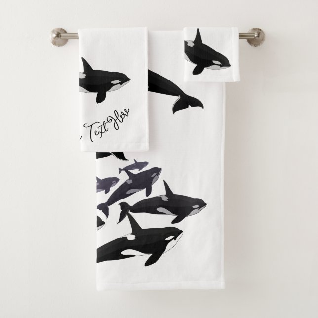 Orca Whale Bath Sets Killer Whales Badezimmer Hand (Insitu)