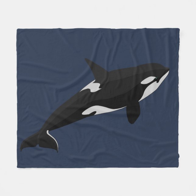 Orca Whale Blanket Killer Whale Fleece Blankets (Vorderseite (Horizontal))