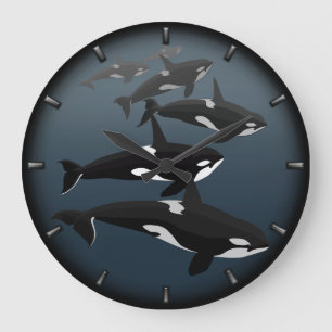 Orca Whale Clock Killer Whale Decor Whale Gifts Große Wanduhr