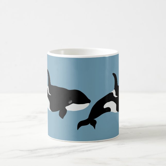 Orca Whale Illustration Cetacea Kaffeetasse (Mittel)