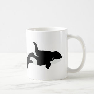 Orca Whale Illustration Cetacea White Kaffeetasse