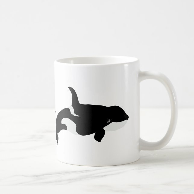 Orca Whale Illustration Cetacea White Kaffeetasse (Rechts)