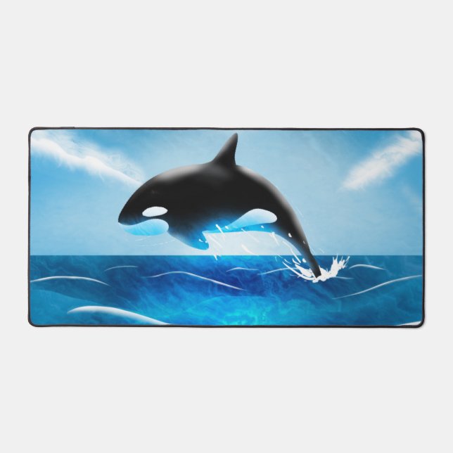 Orca Whale im Meer Schreibtischunterlage (Vorderseite)