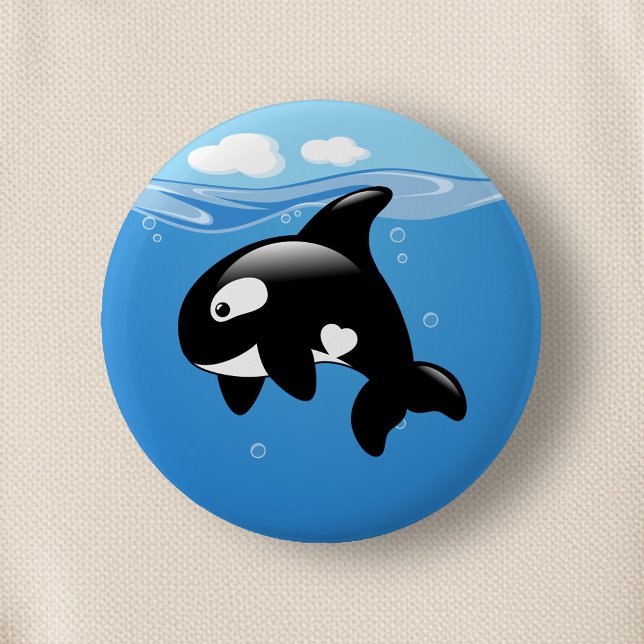 Orca Whale im Ozean Button (Von Creator hochgeladen)