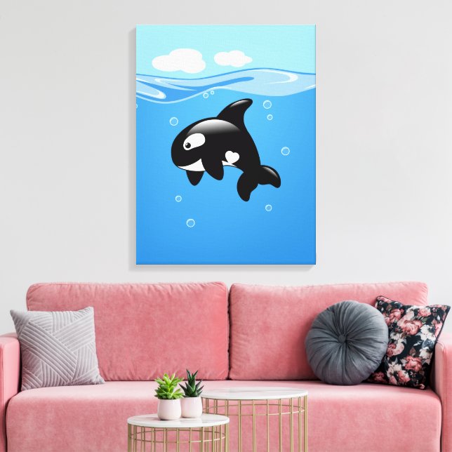 Orca Whale im Ozean Leinwanddruck (Insitu (Wohnzimmer))