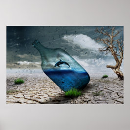 Orca Whale in einem Flasche Naturwall Poster