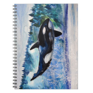 Orca Whale Killer Watercolor-Notebook Notizblock