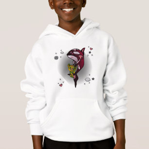 Orca Whale mit Teddy Bear im Space Graphic Design Hoodie