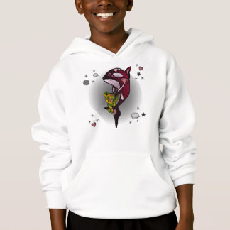 Orca Whale mit Teddy Bear im Space Graphic Design Hoodie