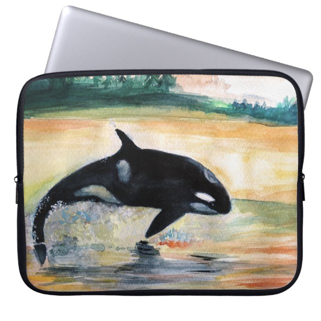 Orca Whale Neoprene Laptop Sleeve 15" (Vorderseite)