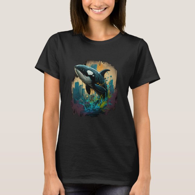 Orca Whale Painterly T-Shirt (Vorderseite)