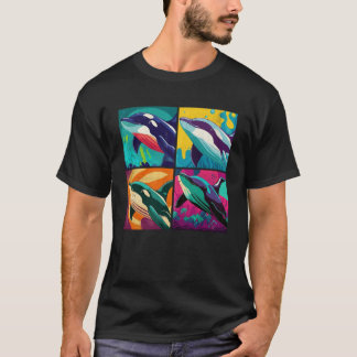 Orca Whale Pop Illustration Farbenfrohe Tierfrauen T-Shirt