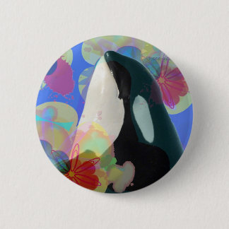 Orca Whale Spy Hop Multicolor Graphic-I SEE You Button