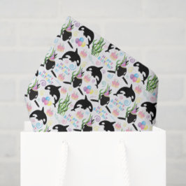 Orca Whale Tissue Paper inWhite Seidenpapier