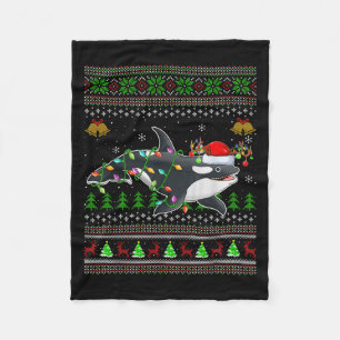 Orca Whale Ugly Christmas Sweaters Santa Sea Anima Fleecedecke