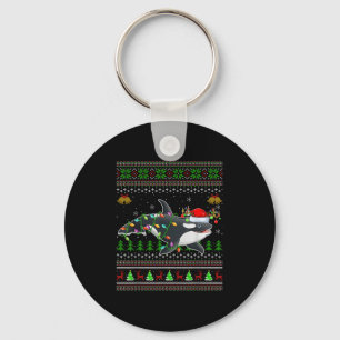 Orca Whale Ugly Christmas Sweaters Santa Sea Anima Schlüsselanhänger