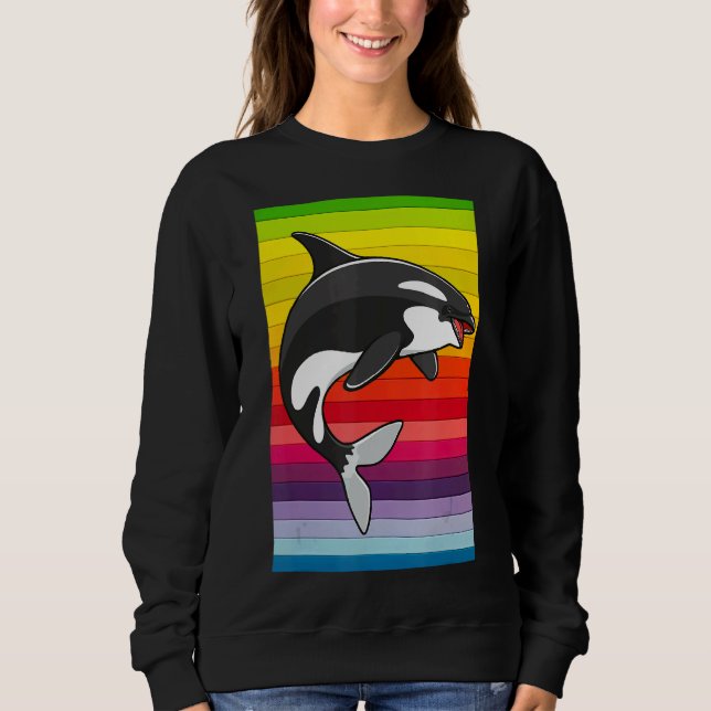 Orca Whale Vintag 80er Retro Sweatshirt (Vorderseite)