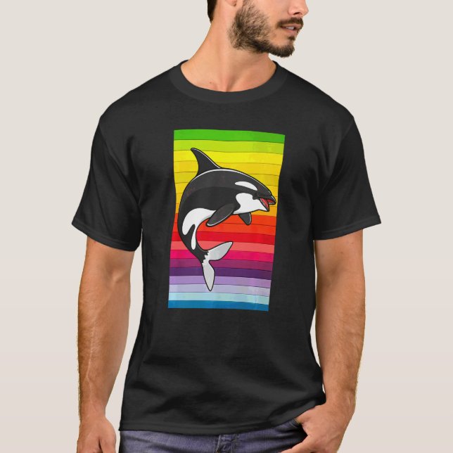 Orca Whale Vintag 80er Retro T-Shirt (Vorderseite)