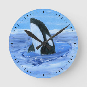 Orca whale Wall Clock Runde Wanduhr