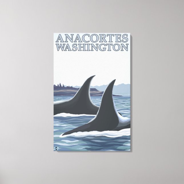 Orca Whales #1 - Anacort, Washington Leinwanddruck (Vorderseite)