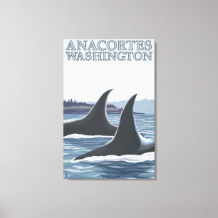 Orca Whales #1 - Anacort, Washington Leinwanddruck
