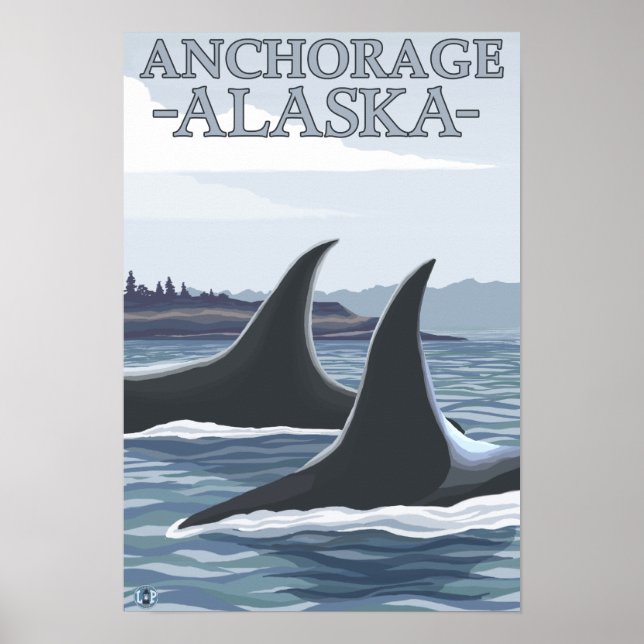 Orca Whales #1 - Anchorage, Alaska Poster (Vorne)
