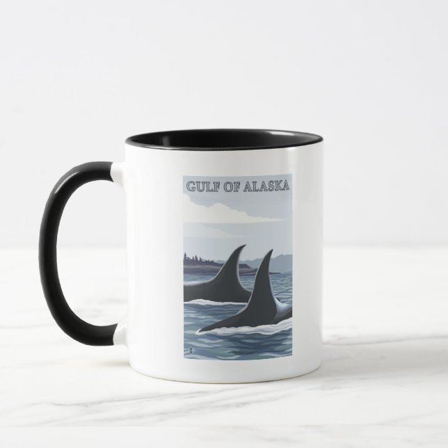 Orca Whales #1 - Golf von Alaska Tasse (Links)