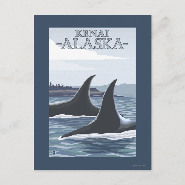 Orca Whales #1 - Kenai, Alaska Postkarte (Vorderseite)