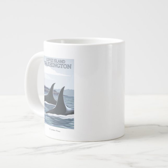 Orca Whales #1 - Lopez, Washington Jumbo-Tasse (Vorderseite Links)