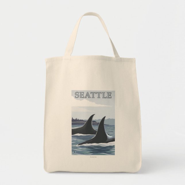 Orca Whales #1 - Seattle, Washington Tragetasche (Vorne)