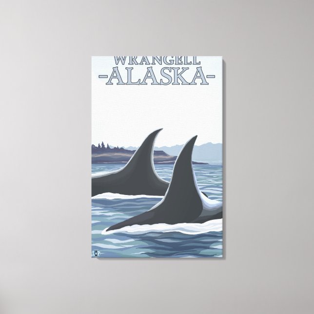 Orca Whales #1 - Wrangell, Alaska Leinwanddruck (Vorderseite)