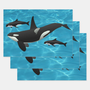 Orca Whales Geschenkpapier Set