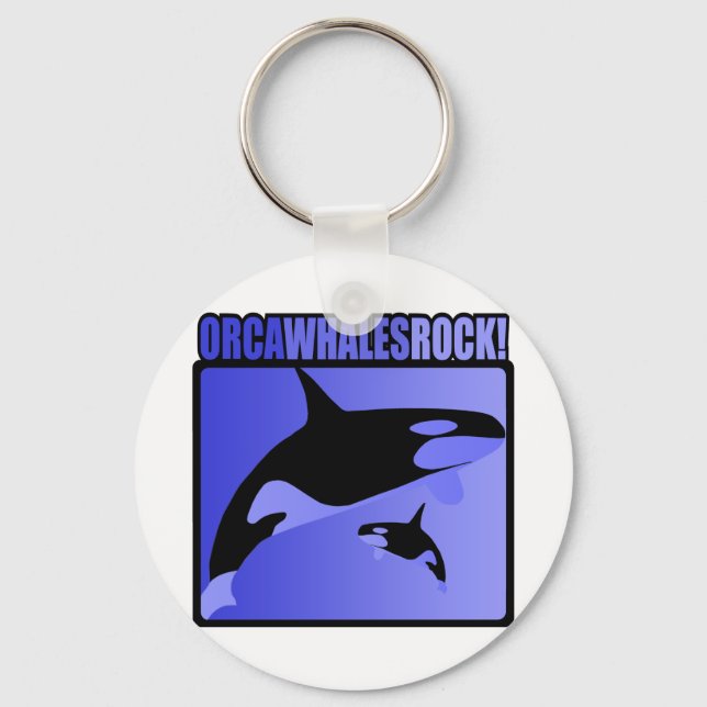 Orca Whales Rock! Schlüsselanhänger (Vorderseite)