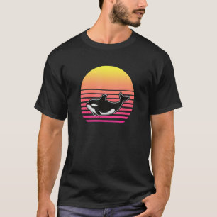 Orcafamilie Vintage Retro Art Schwertwal Familie T-Shirt