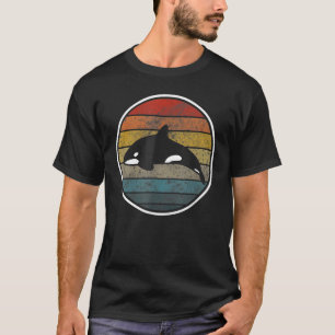 Orcafamilie Vintage Retro Art Schwertwal Familie T-Shirt