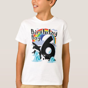 Orcas 6 Birthday Boy & Orca Killer Wal als Party T-Shirt