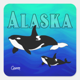 Orcas Alaska - Aufkleber für den Umschlag